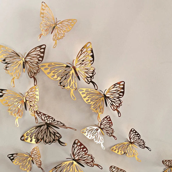 12pcs - Hollow Butterfly Stickers