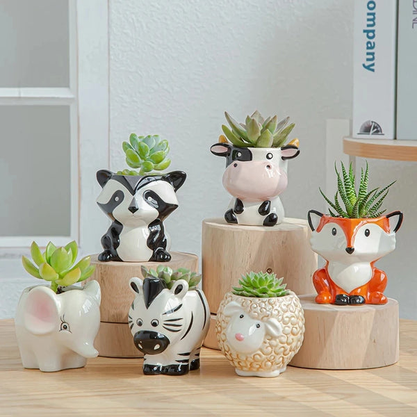 Ceramic Nordic-Style Animal Flower Pots