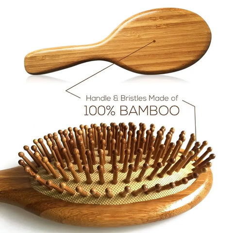 Bamboo Paddle Hairbrush w/ Bamboo Bristles