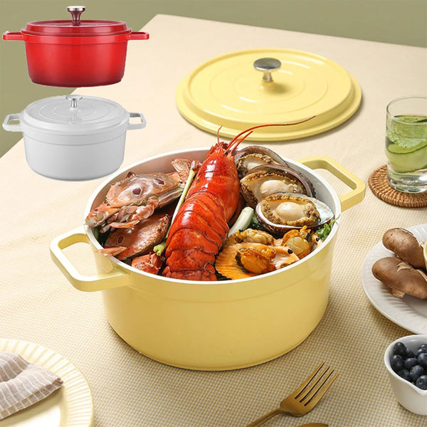 Ceramic Enamel Stock Pot With Lid - The American Classic!