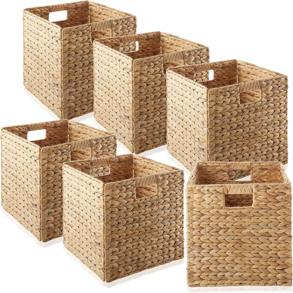 Water Hyacinth Storage Baskets - Set Of 6