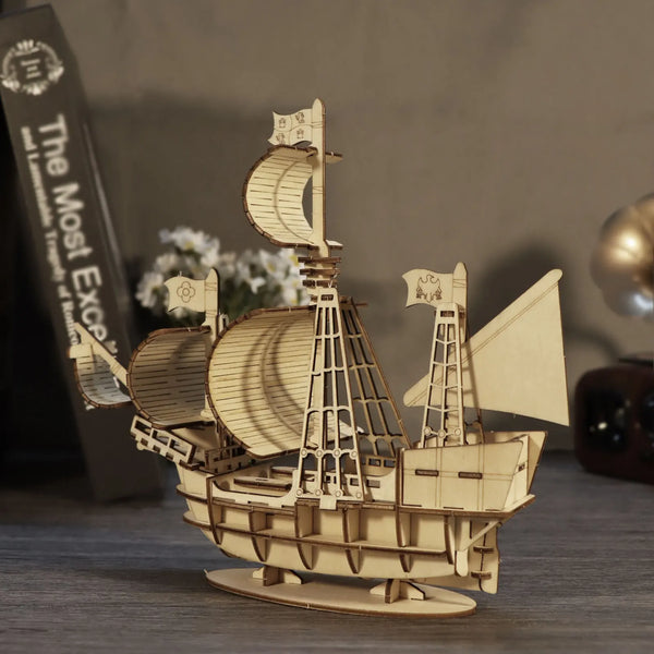 3D Wooden Bamboo Puzzle – 19th Century Ship Model Kit