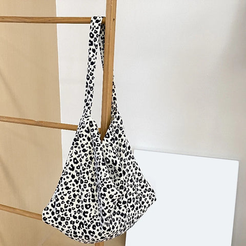 Leopard-Print Canvas Messenger Bag