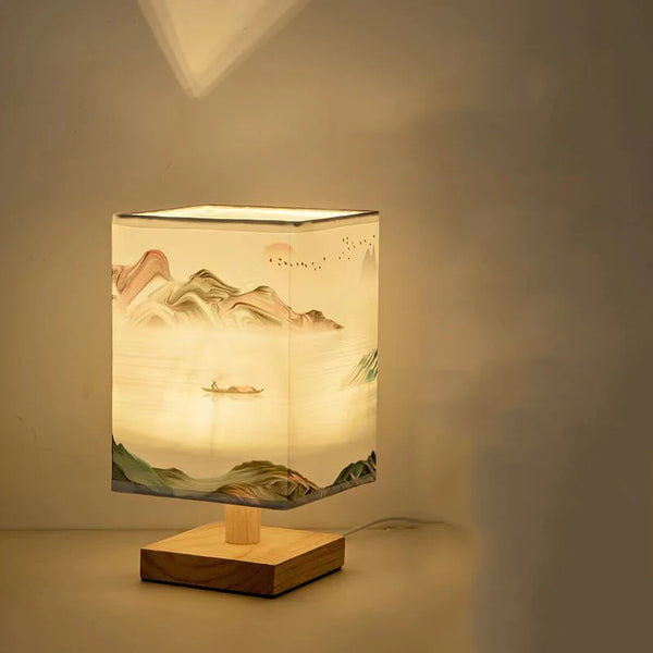 Bamboo Table Lamp With Rice-Paper Shade