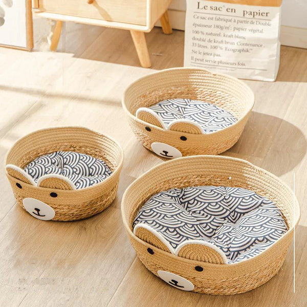 Woven Bamboo Pet Bed