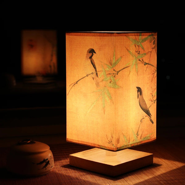 Bamboo Table Lamp With Rice-Paper Shade