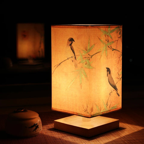 Bamboo Table Lamp With Rice-Paper Shade