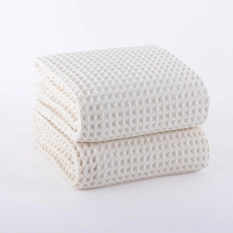 Turkish Organic Cotton Waffle Bath Towels