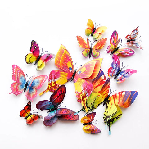 12Pcs Butterfly Decals - 3D Effect