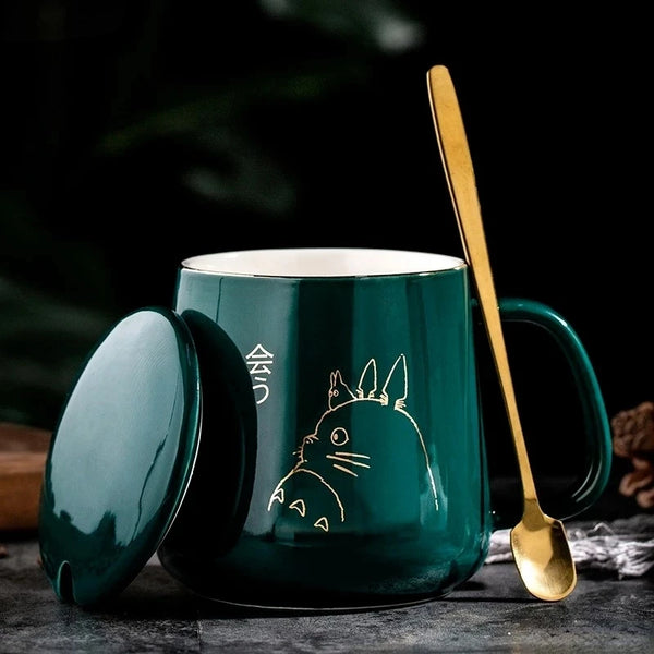 European Coffee Mug with Lid & Spoon