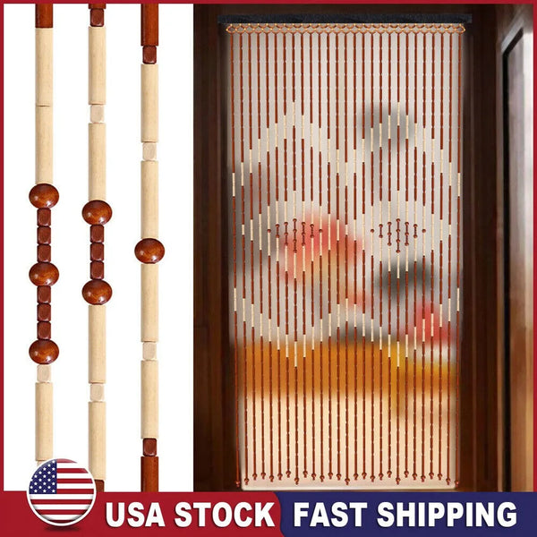 27-Piece Beaded Bamboo Curtain