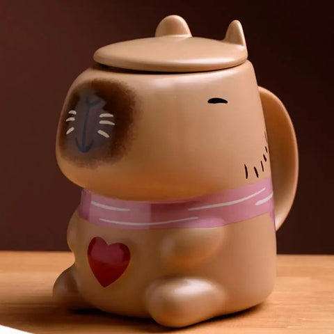 Ceramic Capybara Mug With Lid