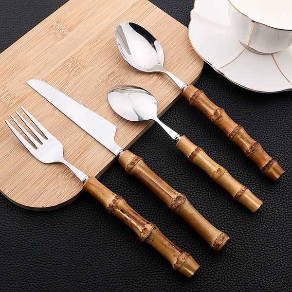 24-Piece Bamboo Tableware Set