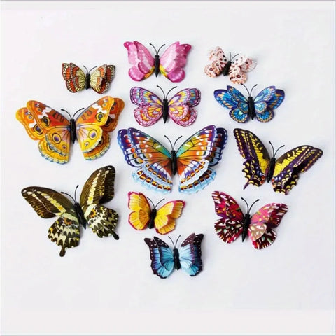 12pcs - Vibrant Butterfly Stickers