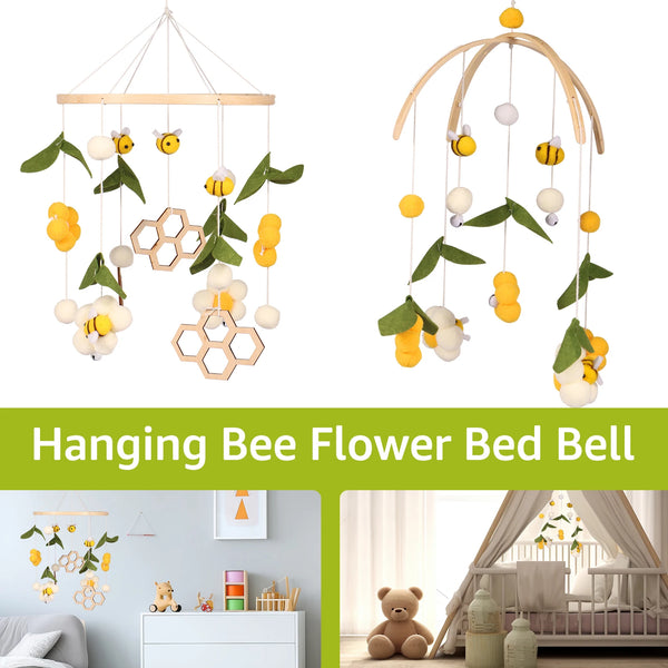 Bamboo Crib Mobile - Bees & Honeycombs