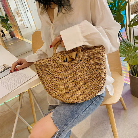 Handwoven Straw Beach Bag/Carry-All