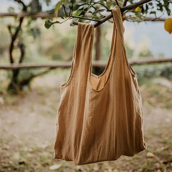 Retro Organic Cotton/Linen Shopping Totes