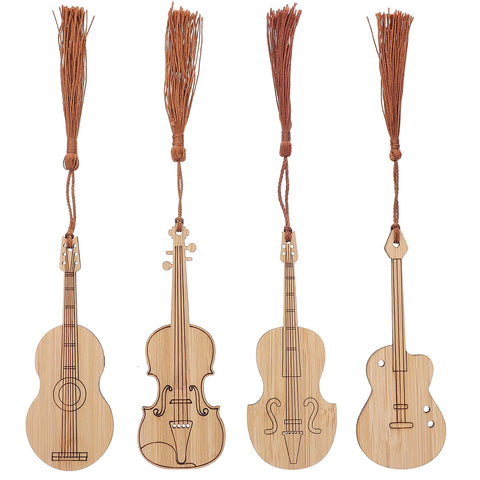 4-Piece Bamboo Instruments Bookmarks