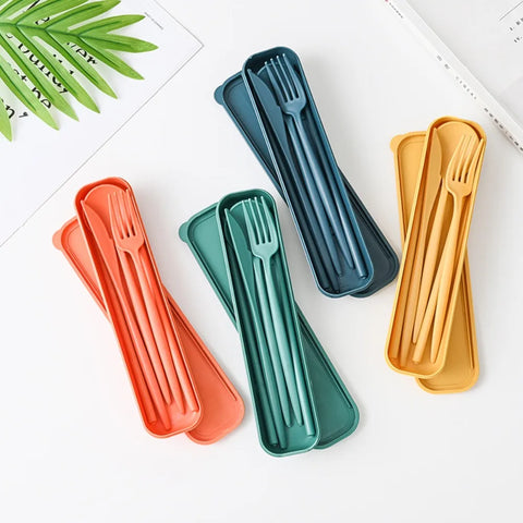 4-Piece Wheat-Straw Cutlery Set