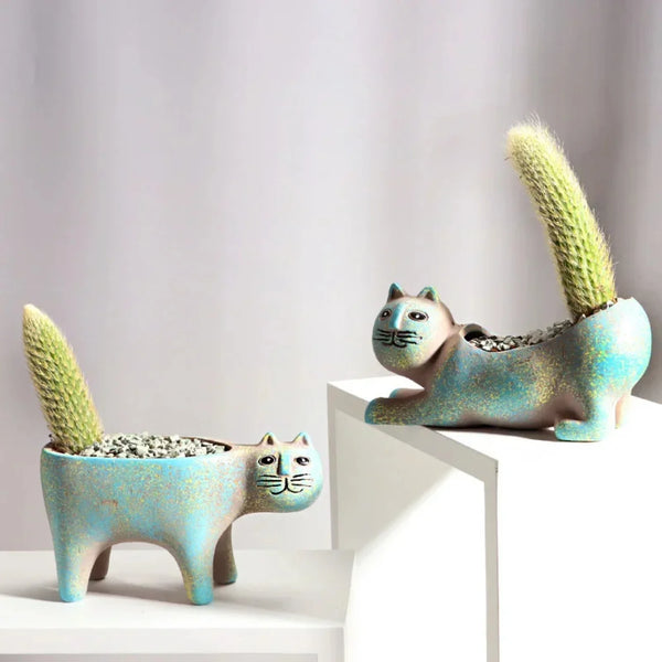 Ceramic Cat Succulent Planter