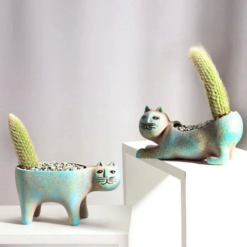 Ceramic Cat Succulent Planter