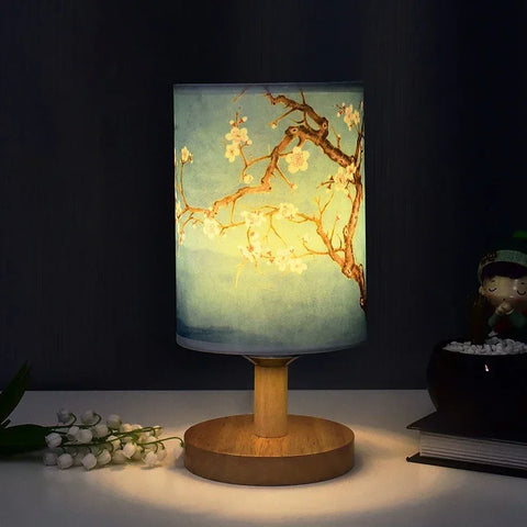 Bamboo Table Lamp With Cotton/Linen Shade